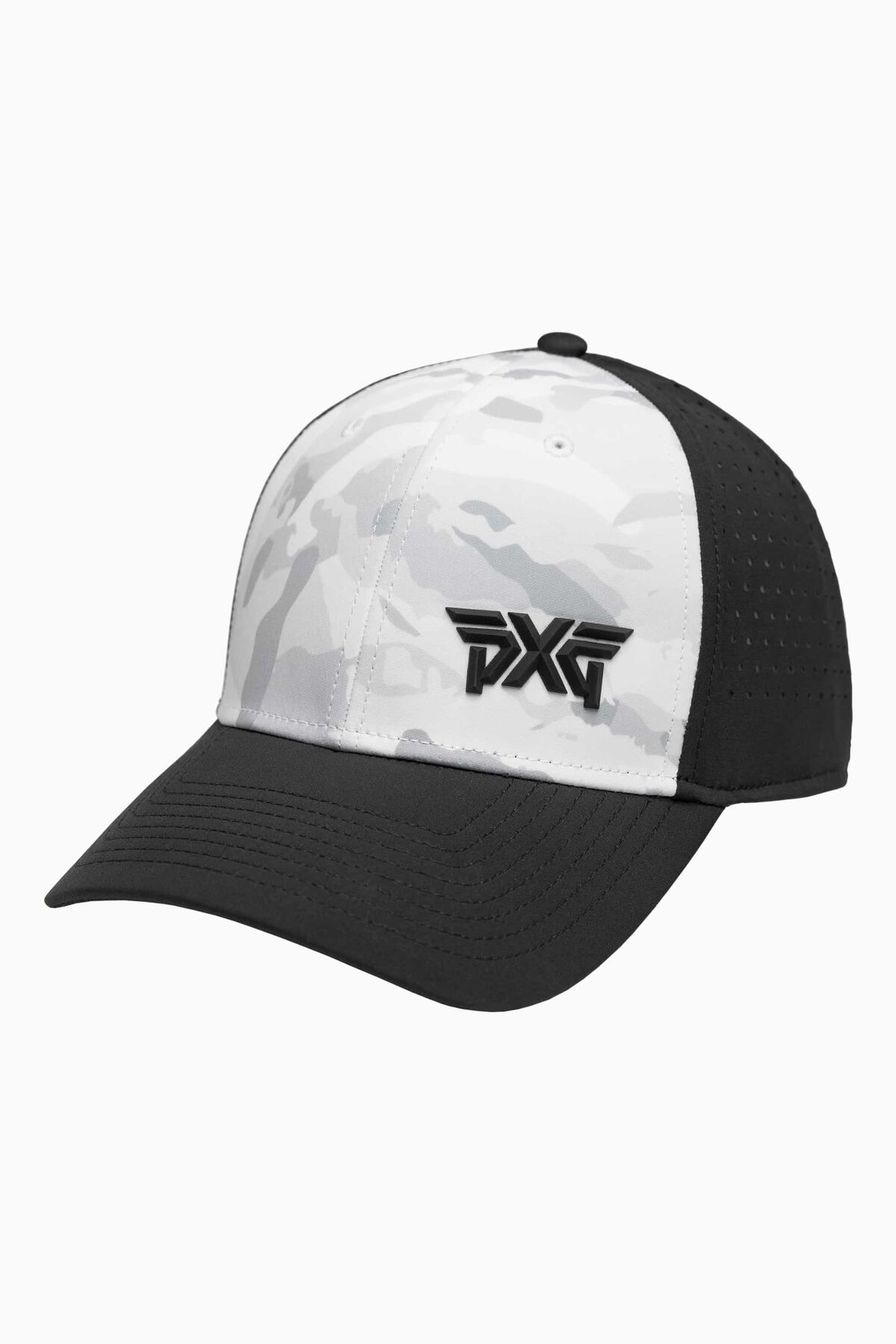 Fairway Camo Faceted Minimalist 6 Panel Structured Cap Black & White